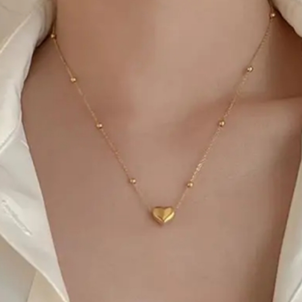 18 KT Gold Over Titanium Heart Necklace